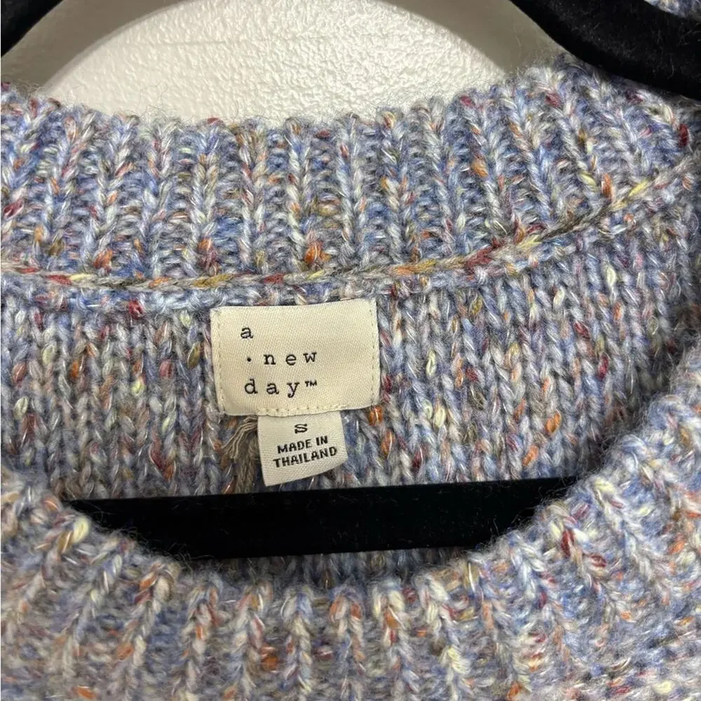 NWT Target A New Day Cable Knit Crewneck Sweater in Light Blue Heather - Size S